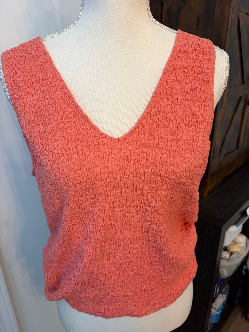 a new day Coral Textured V-Neck Tank